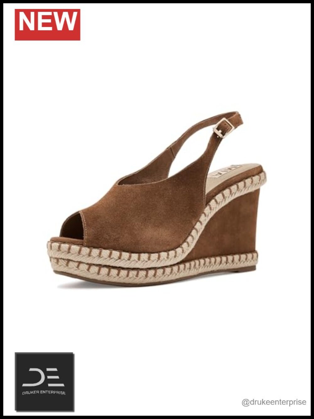 Woven Leather Wedge Sandals Cushioned Faux Leather Insole Adjustable Slingback